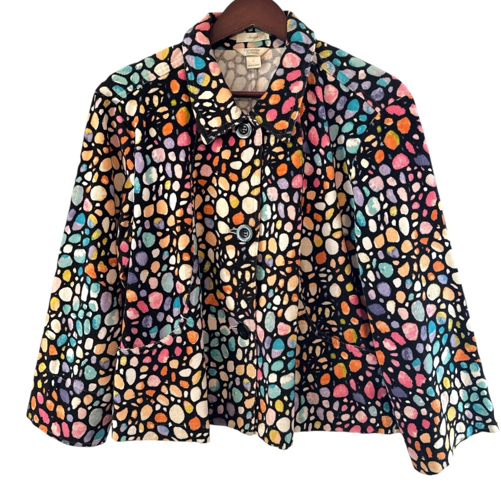 Christopher & Banks artsy Multicolor Pebble Jacket coat